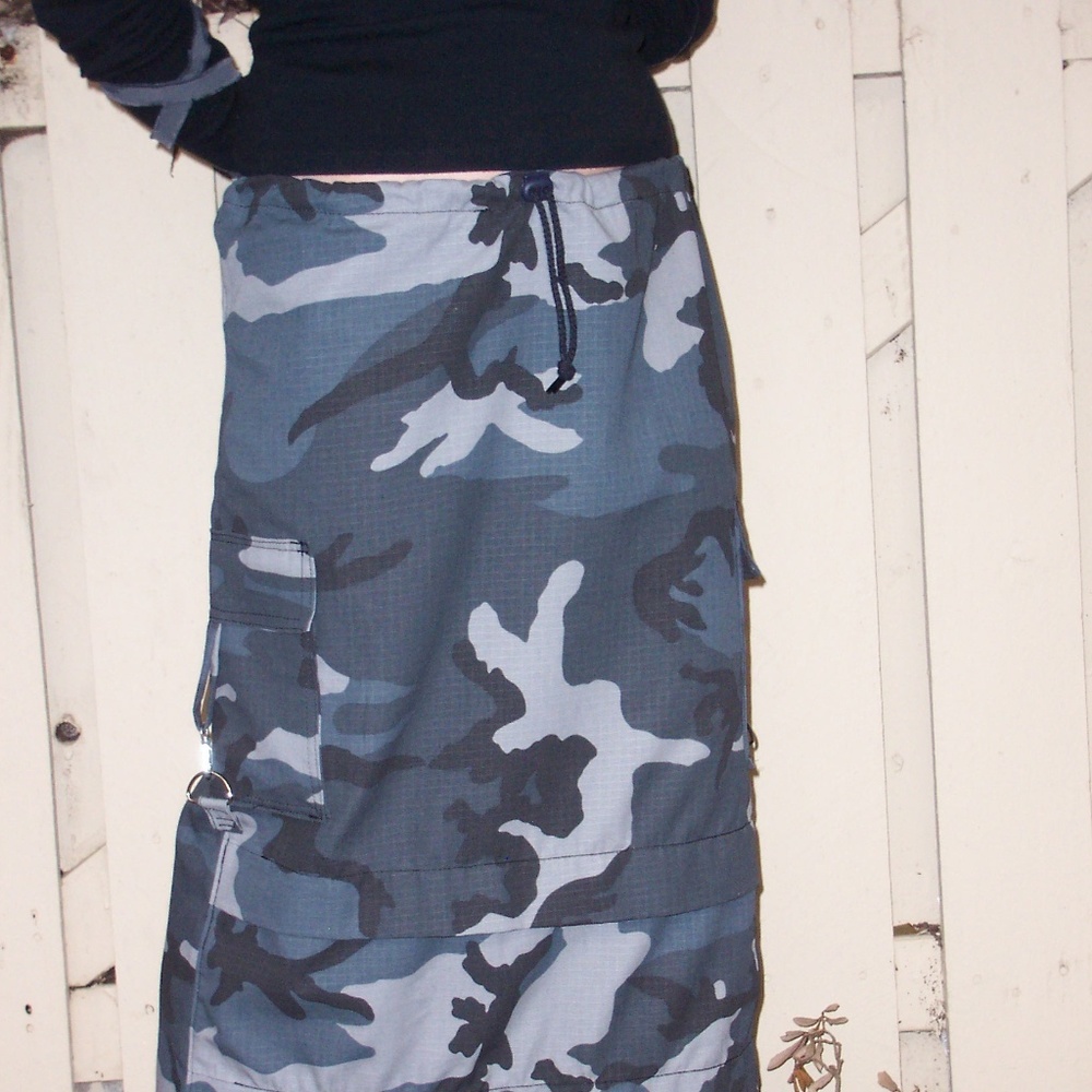 Long Cargo Skirt Drawstring NWT